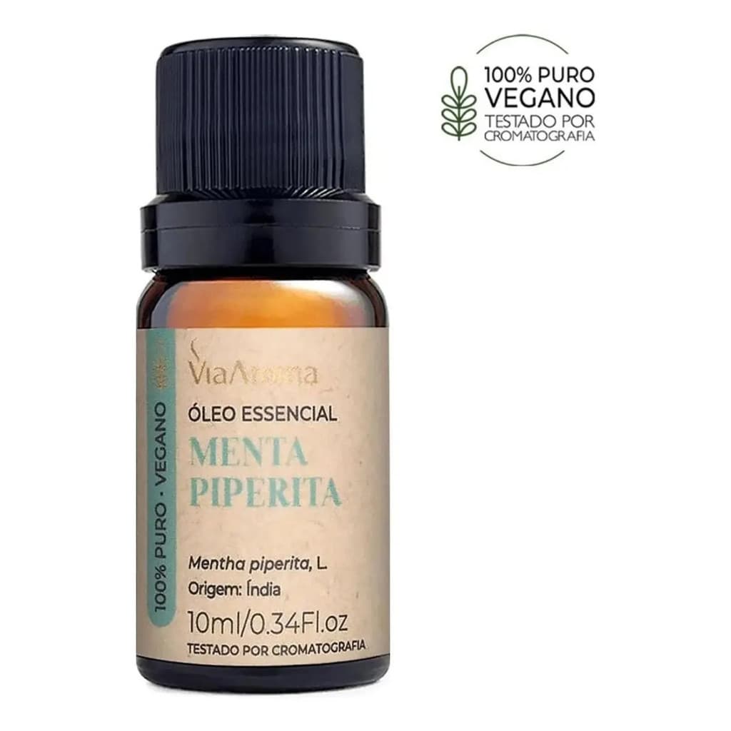 Oleo Essencial Via Aroma 10ml Original 100% Puro P/ Difusor Tipo De Embalagem Frasco Fragrância Menta Piperita