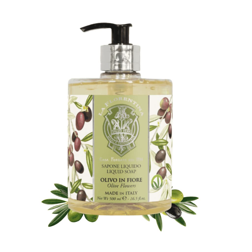 La Florentina Sabonete Líquido para Mãos Olive Flowers 500ml - Hidratante - Pele Macia - Toque Suave - Perfumado