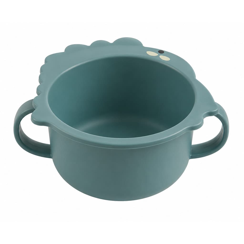 Bowl Tigela Infantil de Plástico Dino Dinossauro na Cor Verde