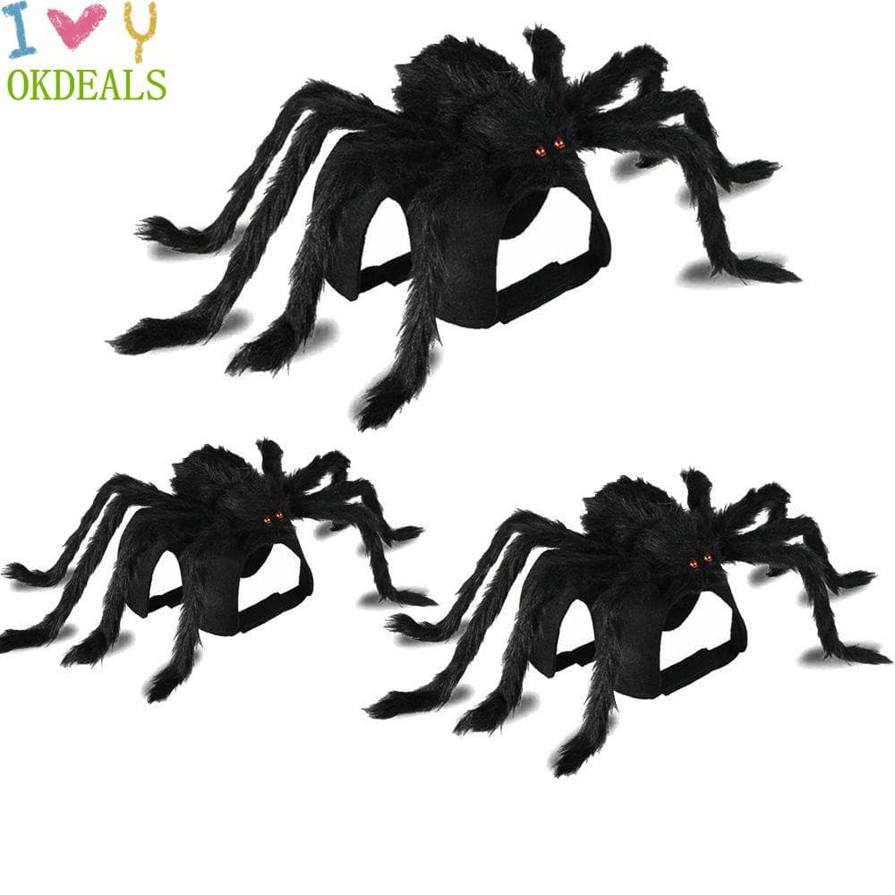 Charme divertido nova roupa simulação festa fantasia cachorro aranha pet roupas halloween preto