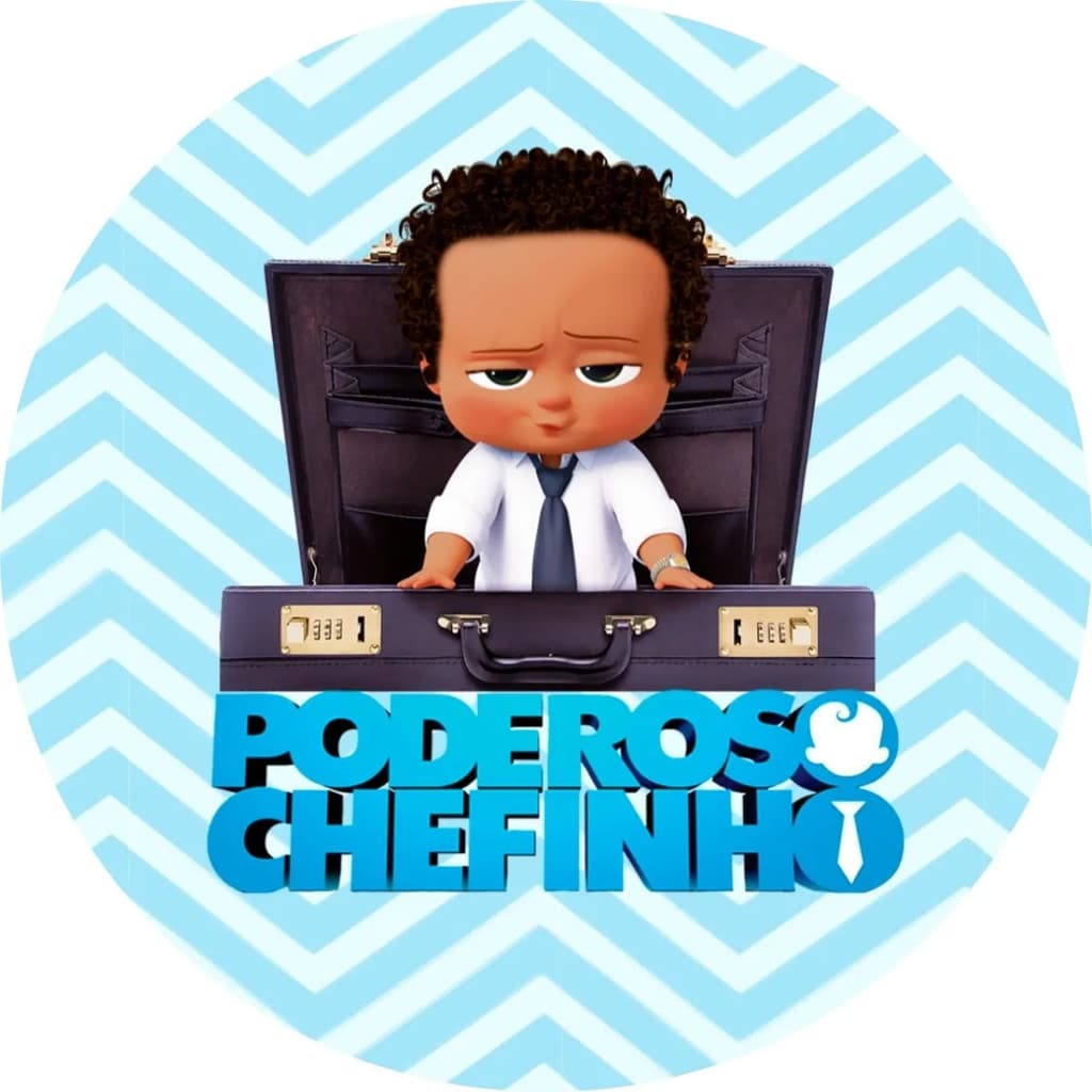 Painel Redondo Poderoso Chefinho Negro Sublimad 50x50 Full