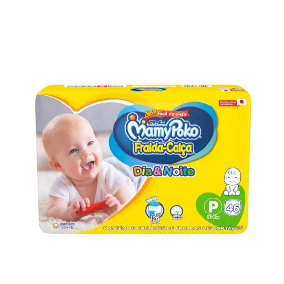 Fraldas Mamypoko Dia&amp;noite Calça P 46UN