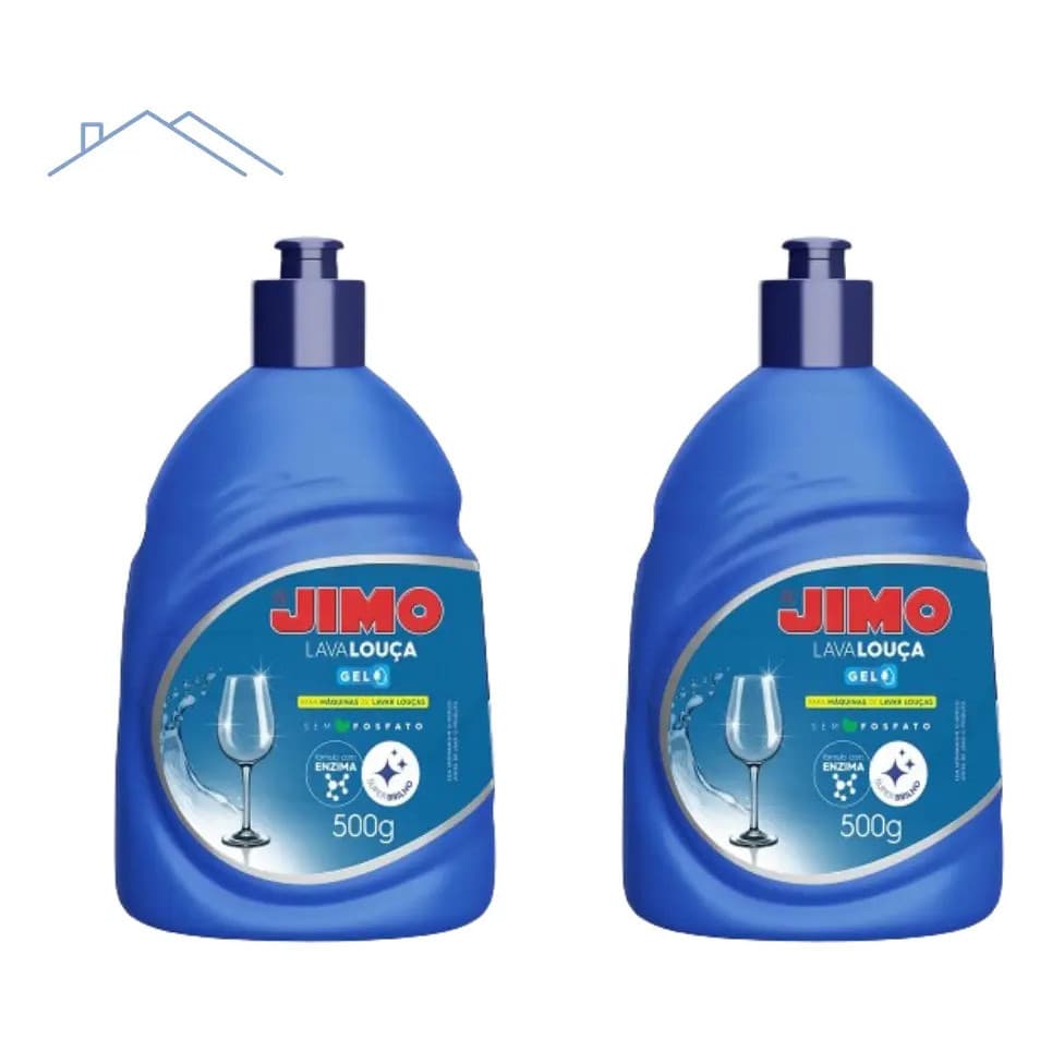 Kit 2 Lava Louça Gel Detergente Super Brilho 500g Jimo