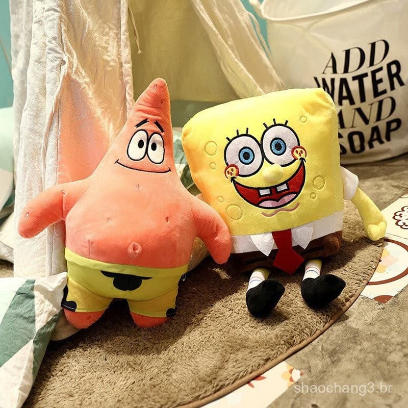 20/35cm Macio E Fofo Bob Esponja Calça Quadrada Patrick Star Brinquedos De Pelúcia