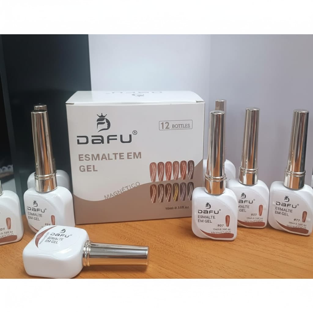 Esmalte em Gel Magnético DAFU Coleção Elegance 10 ml – 12 Cores Efeito “Olho de Gato” UV/LED