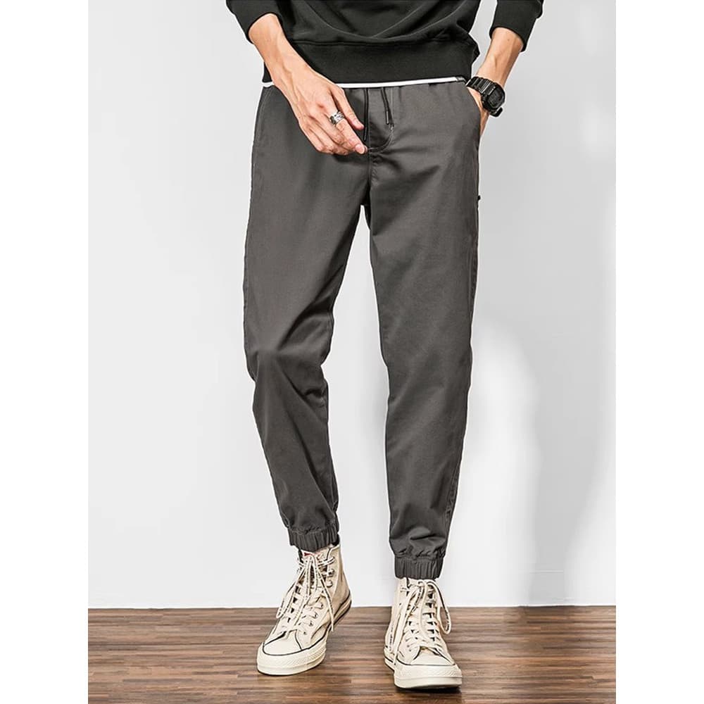 Calças masculinas estilo 2024 novo estilo outono inverno ins na moda All-Match cordão calças casuais solto macacão calça