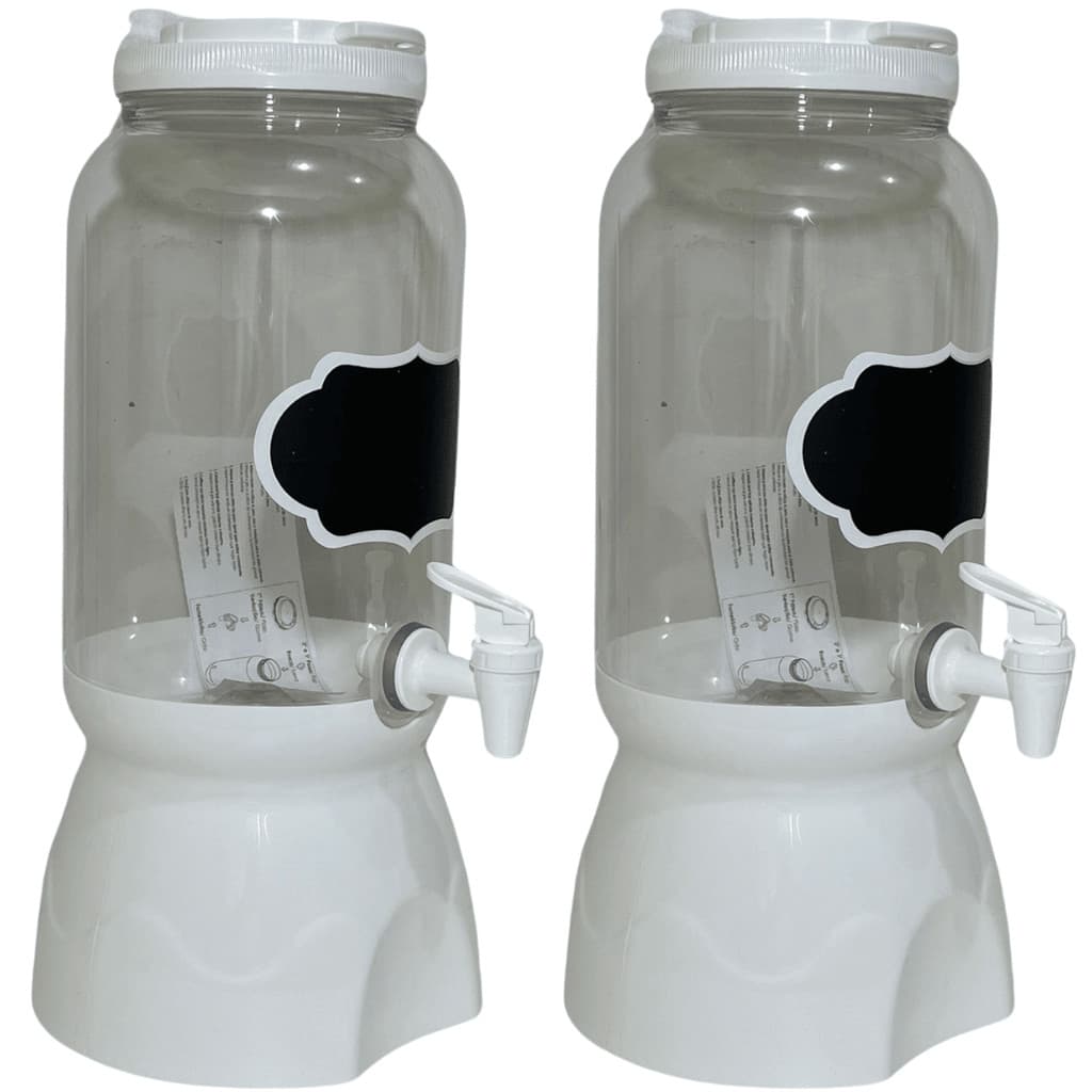 Kit 02 Suqueira Torneira Base Lousa Branca Agua Suco 3600ml