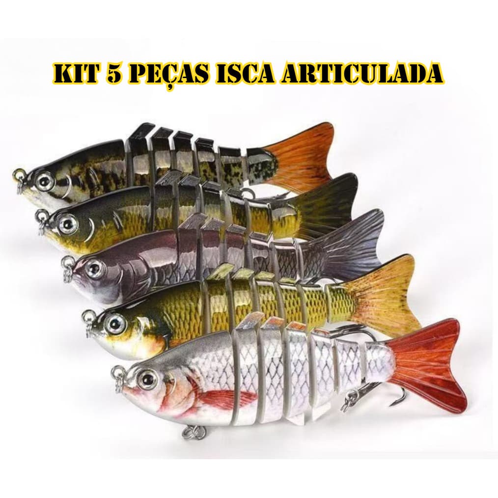 Isca Artificial Articulada Para Pesca 10cm 16g Tucunaré Traíra Dourado