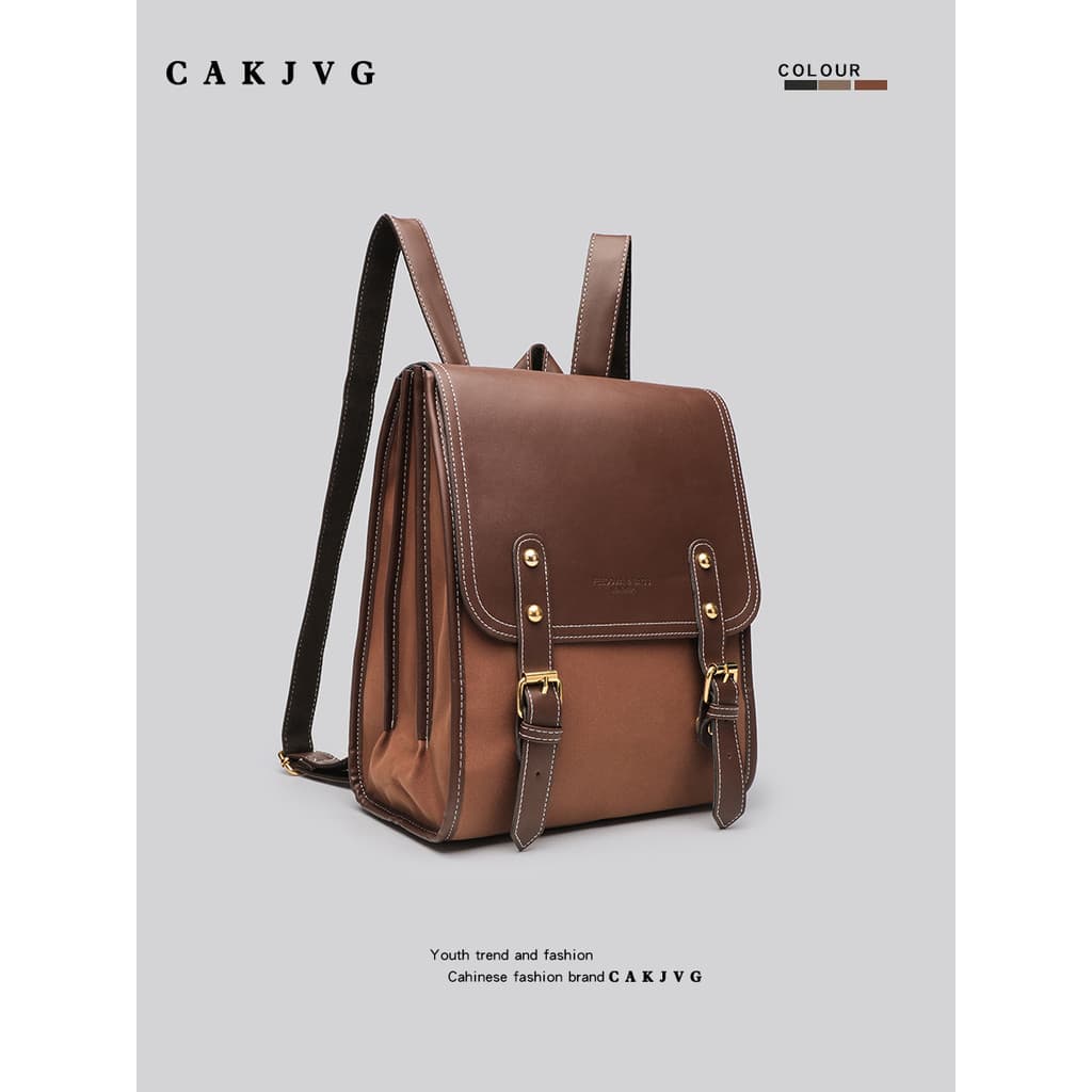 CAKJVG Coreano Estilo Preppy Estudante Universitário Mochila Bolsa 2025 Novo Estilo Nicho Textura Mochila Casual Grande