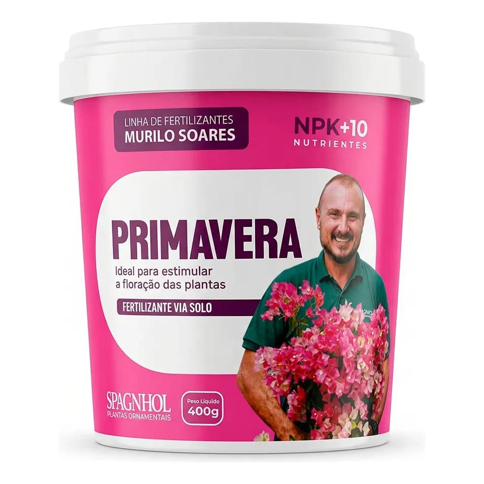 Adubo Fertilizante Murilo Soares PRIMAVERA 400g NPK Nutrientes para Crescimento Floração de Primaveras (Bougainvillea)