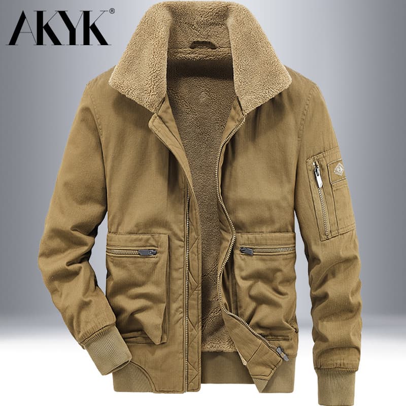 AK outono inverno masculino Cashmere corte lapela jaqueta forro de lã engrossado solto tamanho grande macacão roupas de