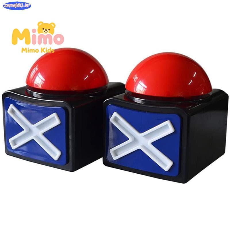 Kit 2 Campainhas Jogo Quiz com Som e Luz, Brinquedo Educativo
