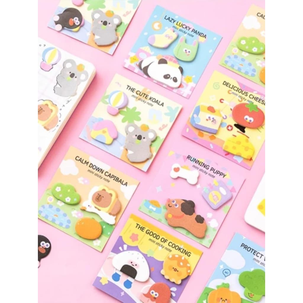 Versão coreana dos desenhos animados bonito pêssego combinação Post-it notas bonito Animal em forma especial nota papel