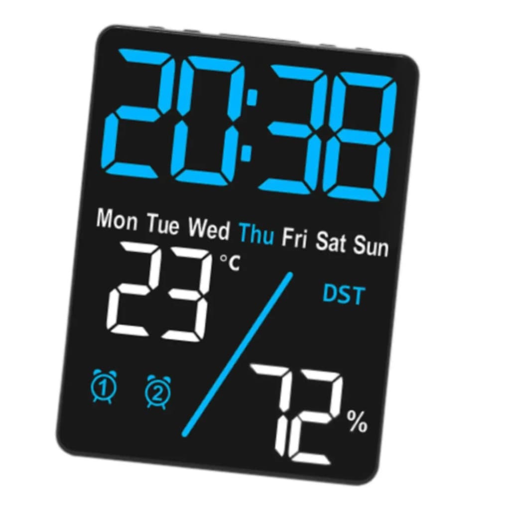 Despertador Digital LED com Dimmer E 2 Alarmes Modernos p...