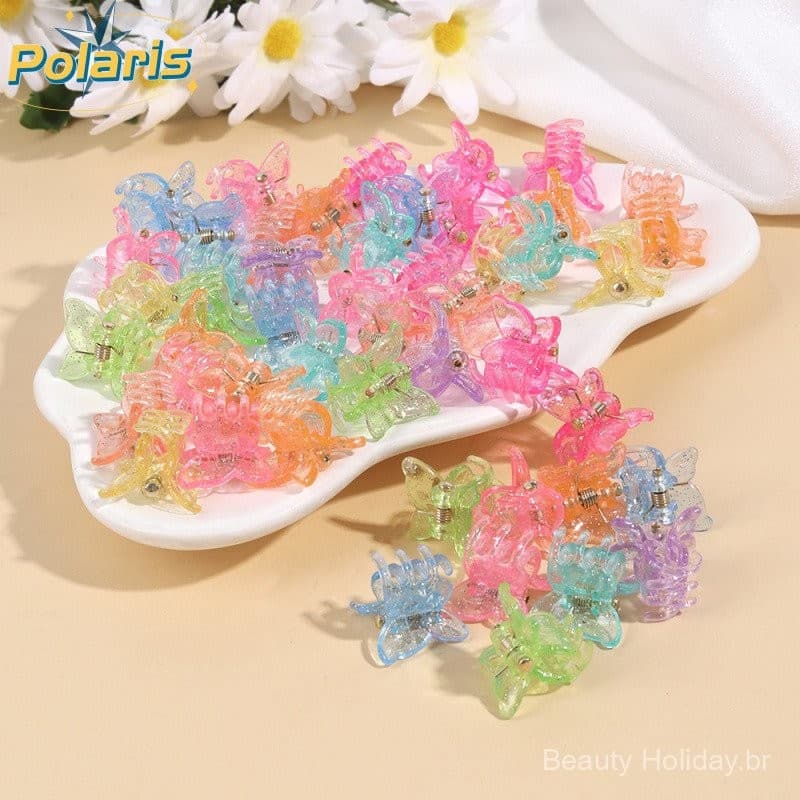 50 Pçs Colorido Mini Borboleta Grampos De Garra De Cabelo Crianças Conjunto Meninas Doces Cor Acessórios Para O