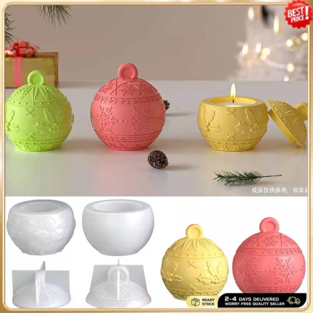 Caixa De Armazenamento De Frutas De Natal Moldes De Argila Com Tampas Silicone 3D Para Artesanato Molde Alívio De Floco