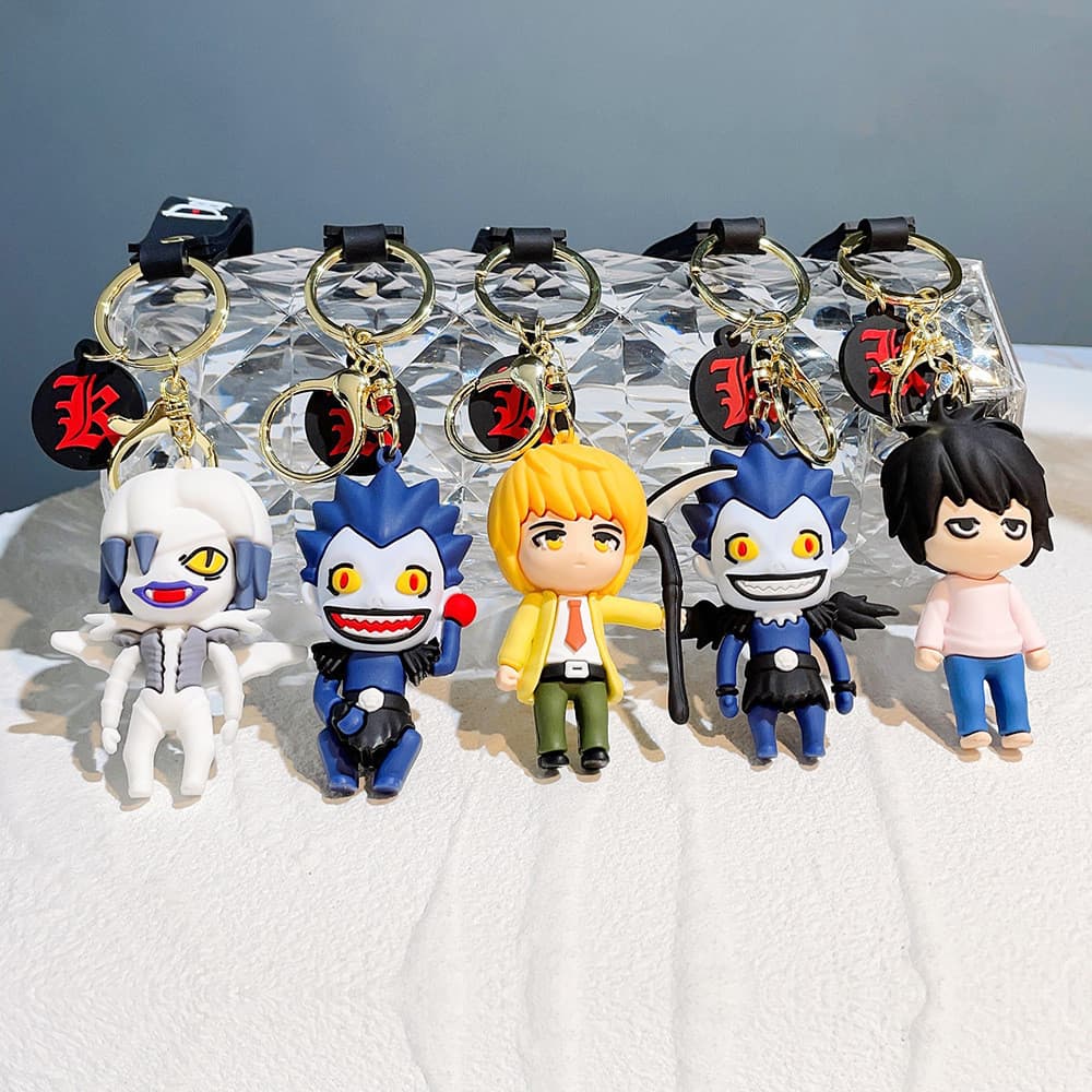 Criativo Anime Death Note boneca chaveiro único simples pingente de carro influenciador bonito mochila pequeno pingente