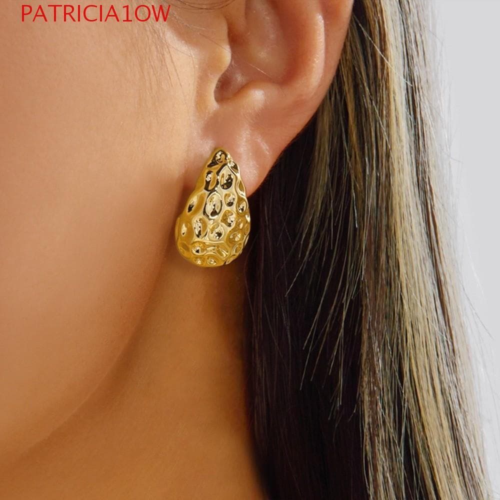 PATRICIA1OW Conjunto De Brincos Em Forma De C , De Estrela Do Mar Dourado Gota D'água Pendurados Concha