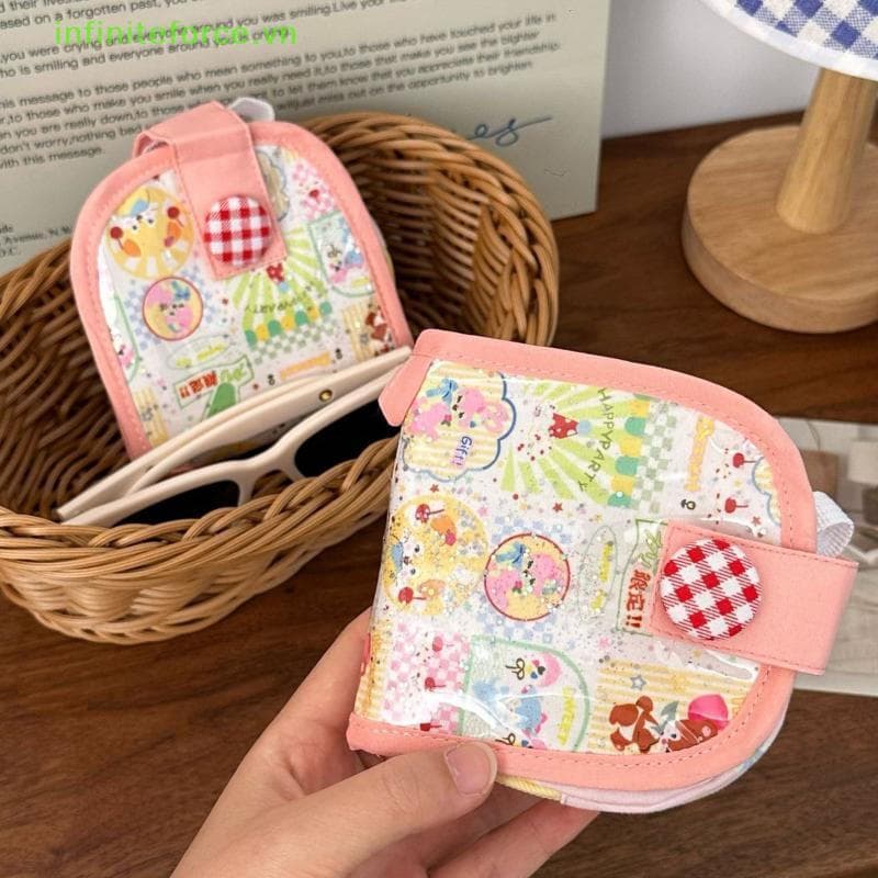 INVN Dopamina Verão Mini Porta-Cartões Multicamadas Bolsa De Armazenamento Portátil Design De Desenho Animado Carteira F