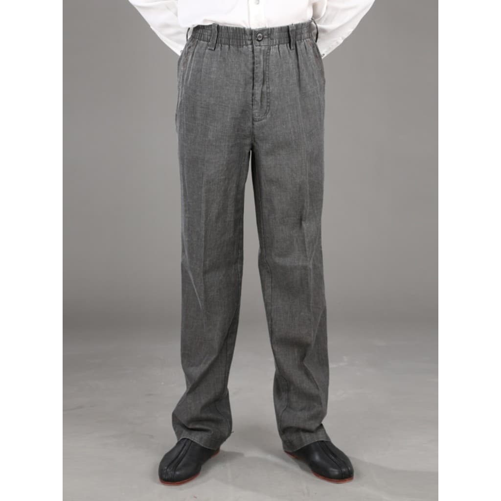 Calças masculinas tang terno calças de linho estilo chinês tang terno calças cintura elástica calças masculinas tang ter