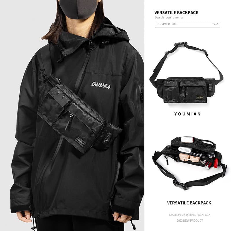 Bolsa mensageiro esportiva da moda masculina funcional ciclismo bolsa mensageiro bolsa de peito Casual Crossbody bolsa d
