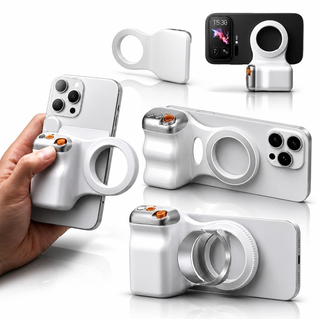 Suporte Celular MagSafe Magnético Estilo Câmera Com Controle Bluetooth E Pegada Ergonômica Auxílio Fotografia