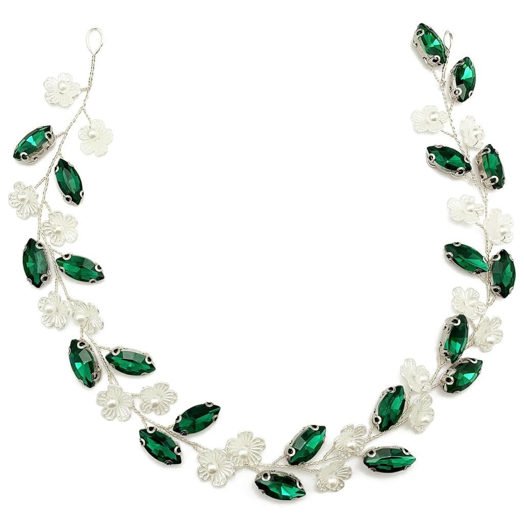 BETITETO Tiara de Noiva com Cristais e Flores, Acessório de Cabelo com Pérolas e Strass para Mulheres e Meninas (Videira