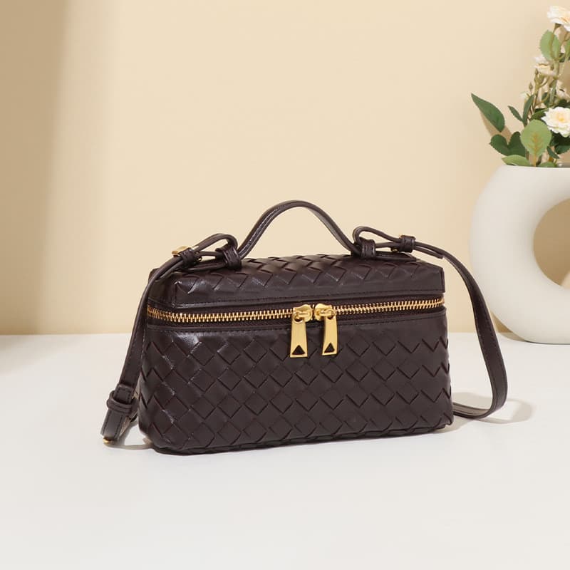 Bolsa | Bolsa transversal de tecido tecido à mão | Bolsa feminina estilo mini box