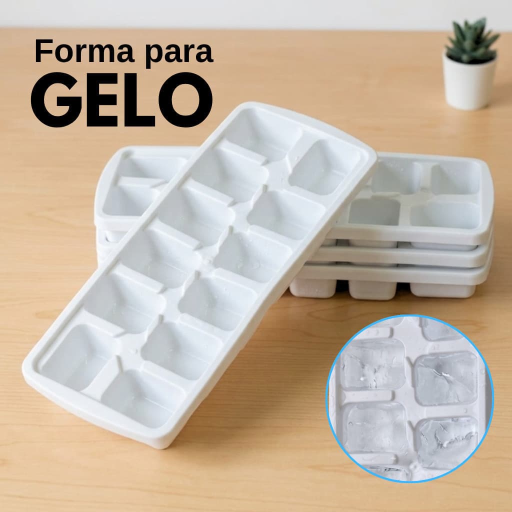 Kit Forma Para Gelo de Plástico Multiuso Flexivél Resistente Para Bebidas
