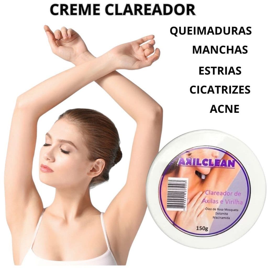 Clareador De Axilas E Virilha Axilclean Com Óleo De Rosa Mosqueta Dolomita 150 gr