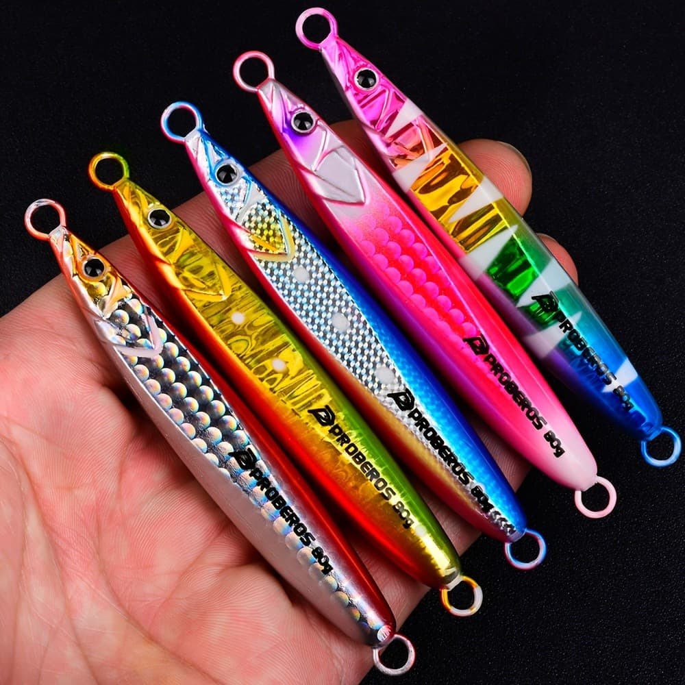 Proberos 1 unidade 20g/30g/40g/60g/80g Isca de Pesca para Robalo, Isca Vertical de Arremesso Longo para Pesca em Barco e