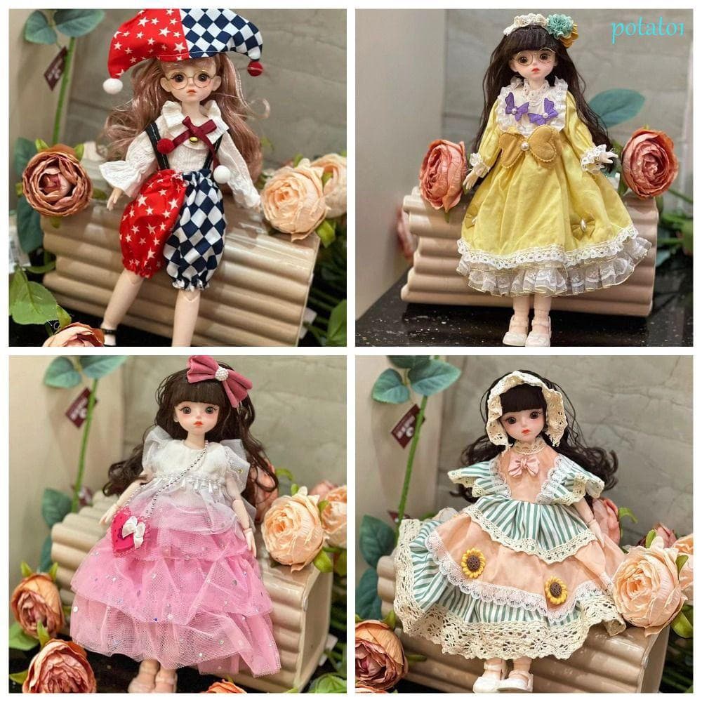 POTATO1 Princesa Dress Up Bonecas Bjd , 1/6 SD Olhos Atraentes Boneca De 30 Cm Com Roupas , Articulação Esférica