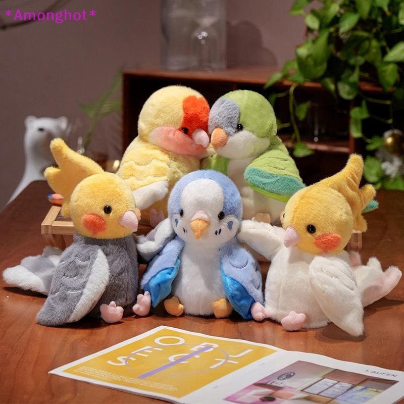 Entrehot > Kawaii Calopsita Periquito Monge Fantoche De Mão Pássaro Macio Brinquedo De Pelúcia Boneca Papagaio Cosplay B