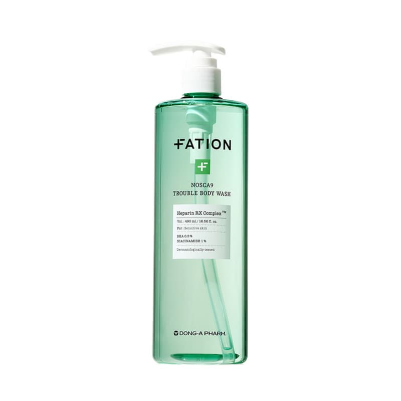 FATION Nosca9 Trouble Body Wash 490ml, Body Acne Care Cleanser