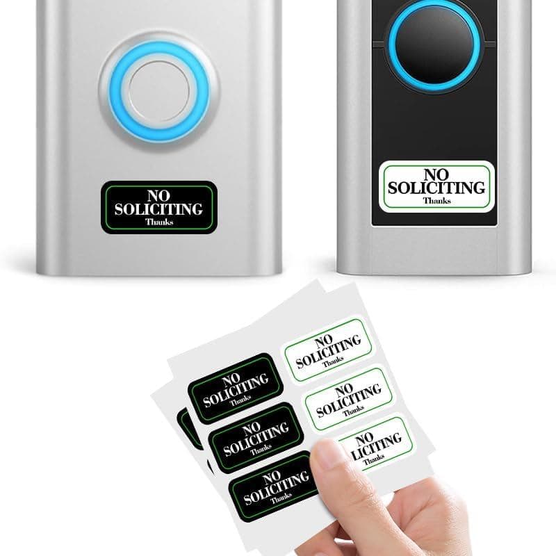 Pacote com 2 Placas Mini "Não Solicitar" para Campainhas - 1x0,5 Polegadas, Resistente às Intempéries e Fácil de Instala