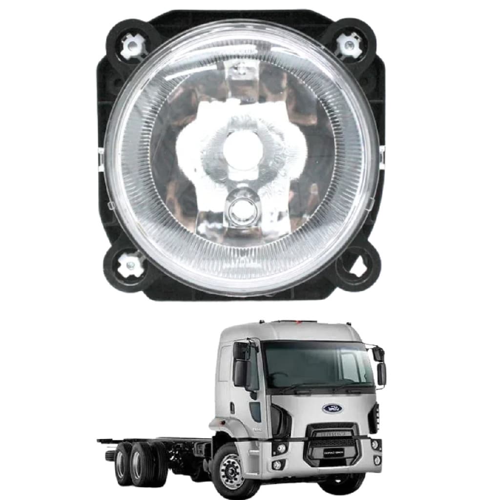 Farol Redondo Luz Alta Esquerdo Ford Cargo Novo Panda