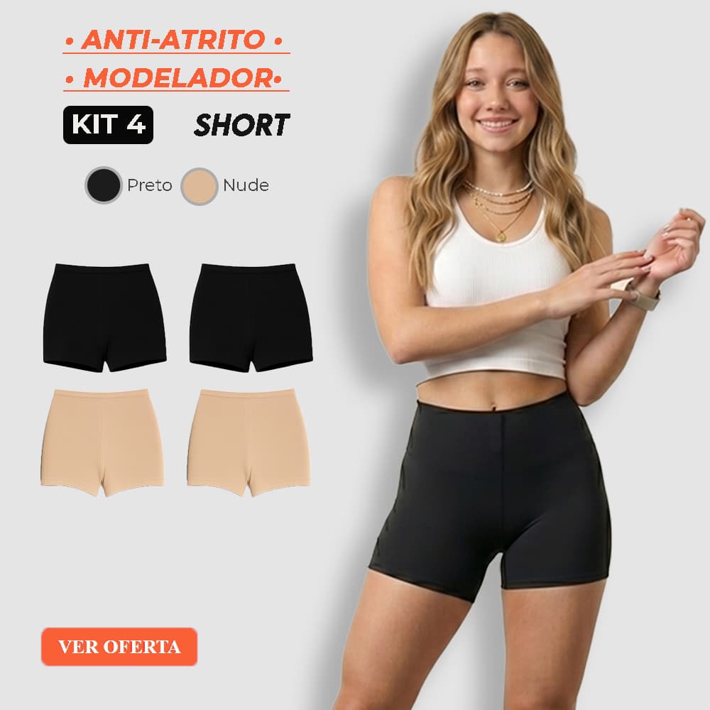 Kit 4 Short Segunda Pele Anágua - Shortinho Intimo Feminino - Use com Vestido Saia Calça