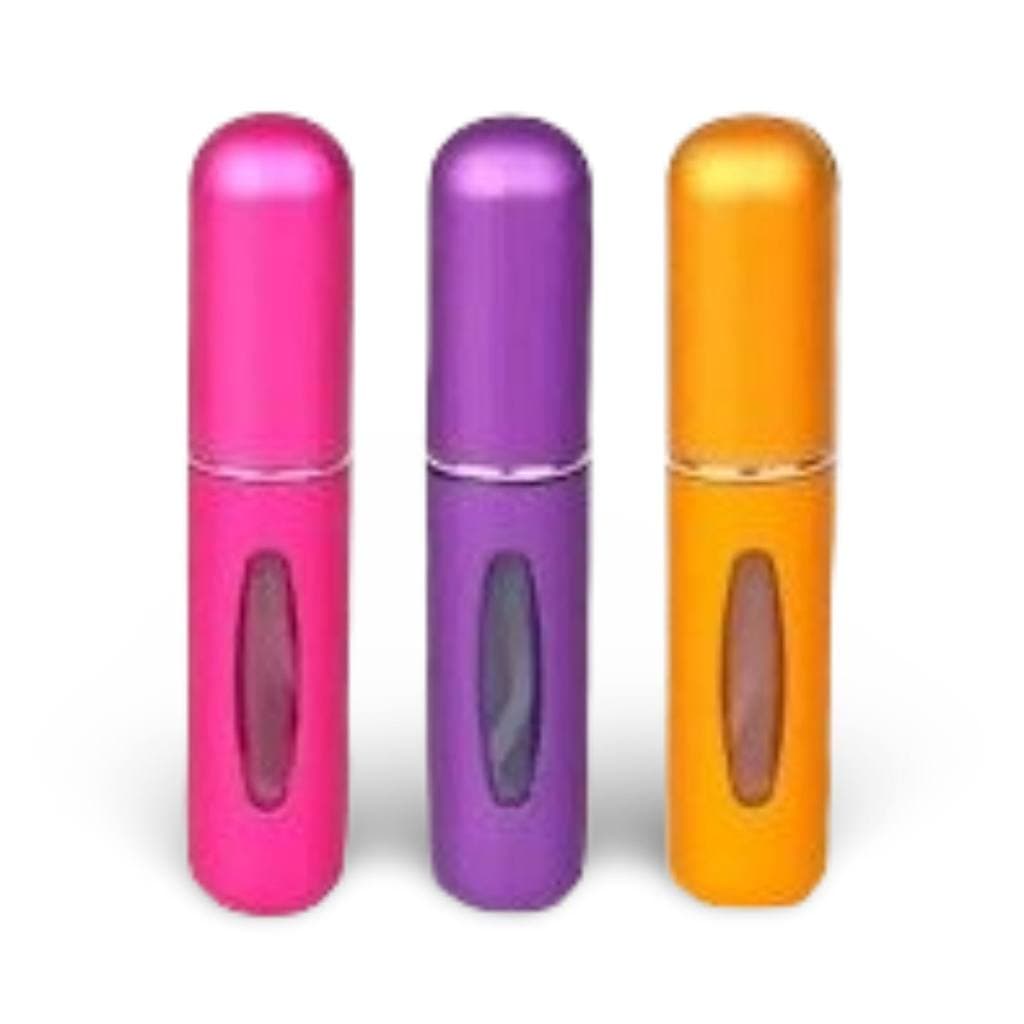 Porta Perfume Recarregável Mini Frasco de 5 ml Kit com 03 unidades