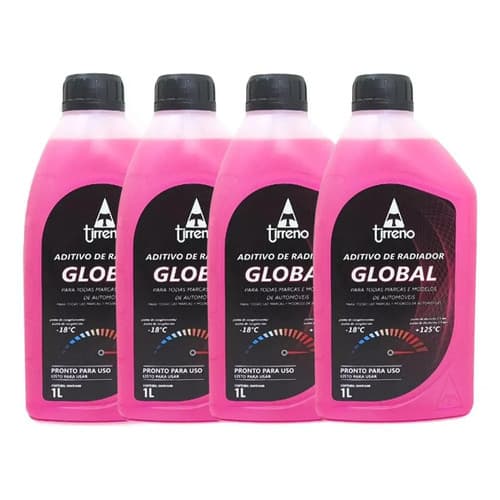 4 L Aditivo Radiador Pronto Uso Rosa Global Original Tirreno