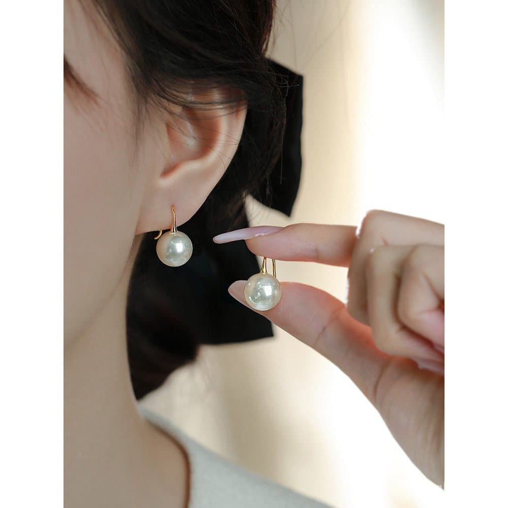 Brincos de pérola Shijia para mulheres, em prata esterlina, estilo francês, de alta qualidade, luxo discreto, brincos re