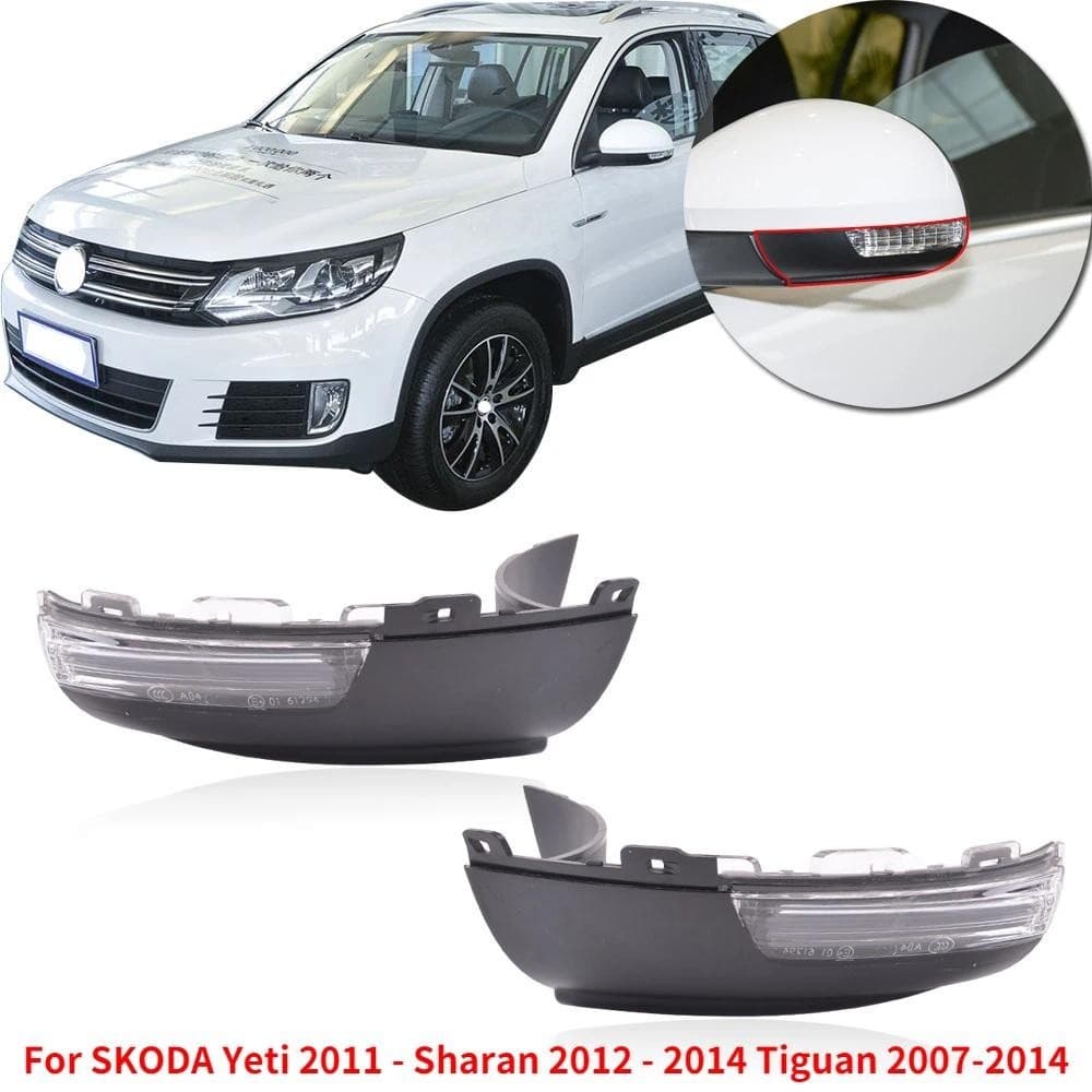 CAPQX Com Luz curtesy Espelho Retrovisor Lâmpada De Sinalização Para SKODA Yeti 2011-Sharan 2012 2013 2014 , Tiguan 2007
