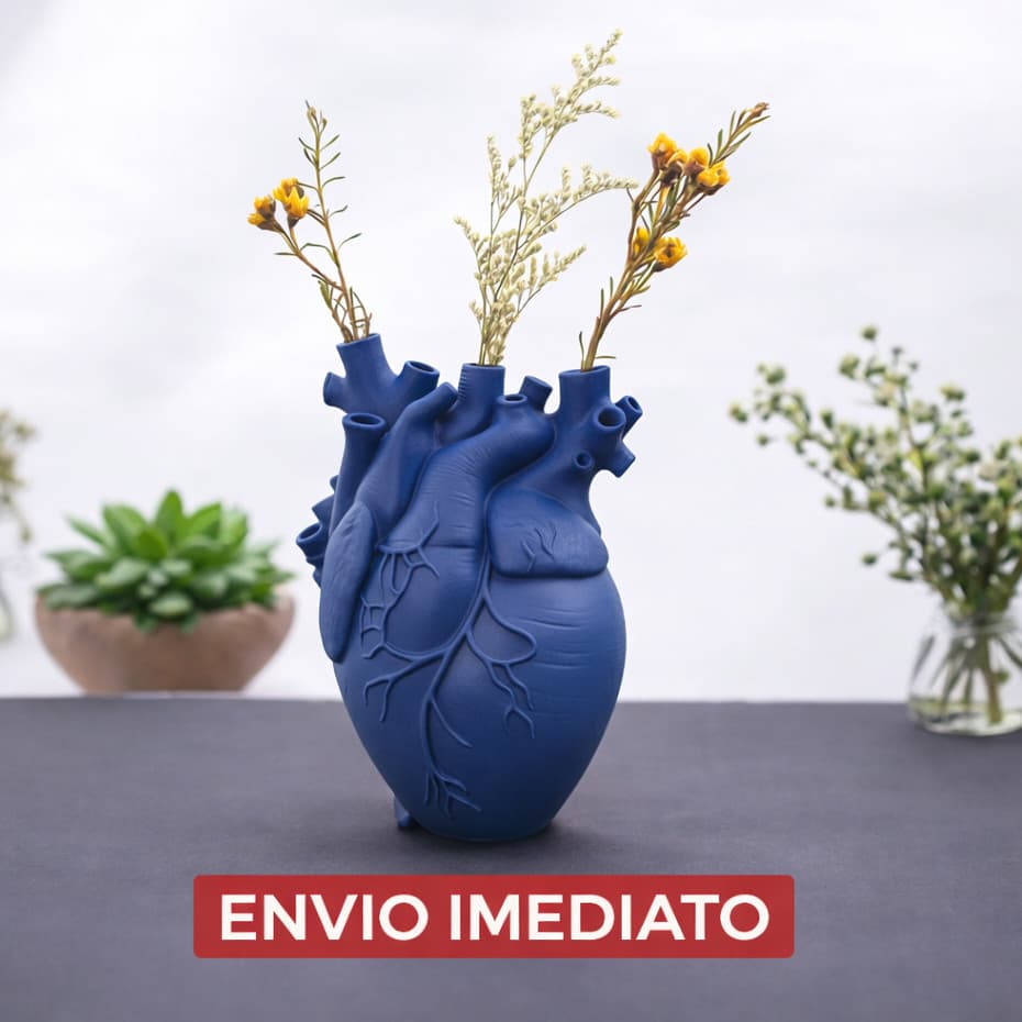 Vaso Decorativo Coração Anatômico 3D Moderno Porta Flores Criativo Decoração Sala Escritório
