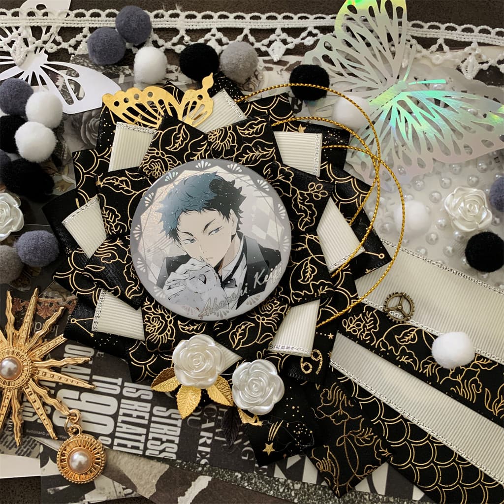 Preto preto diy pacote de dor material grão crachá fundo papel grão Mi grão decoração acessórios conjunto completo Retro