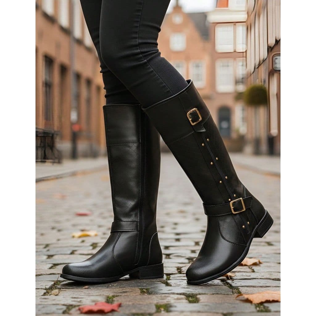 Bota Montaria Feminina 229 Cano Longo Detalhada Linda e Confortável