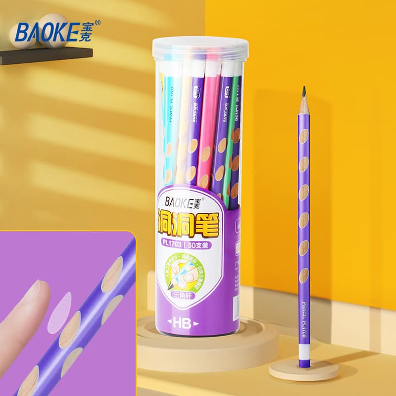 Baoke PL1703 Hole Pen Alunos da escola primária Triângulo 2b Lápis Exame Dedicado Papelaria Pintura Esboço Dedicado Prát