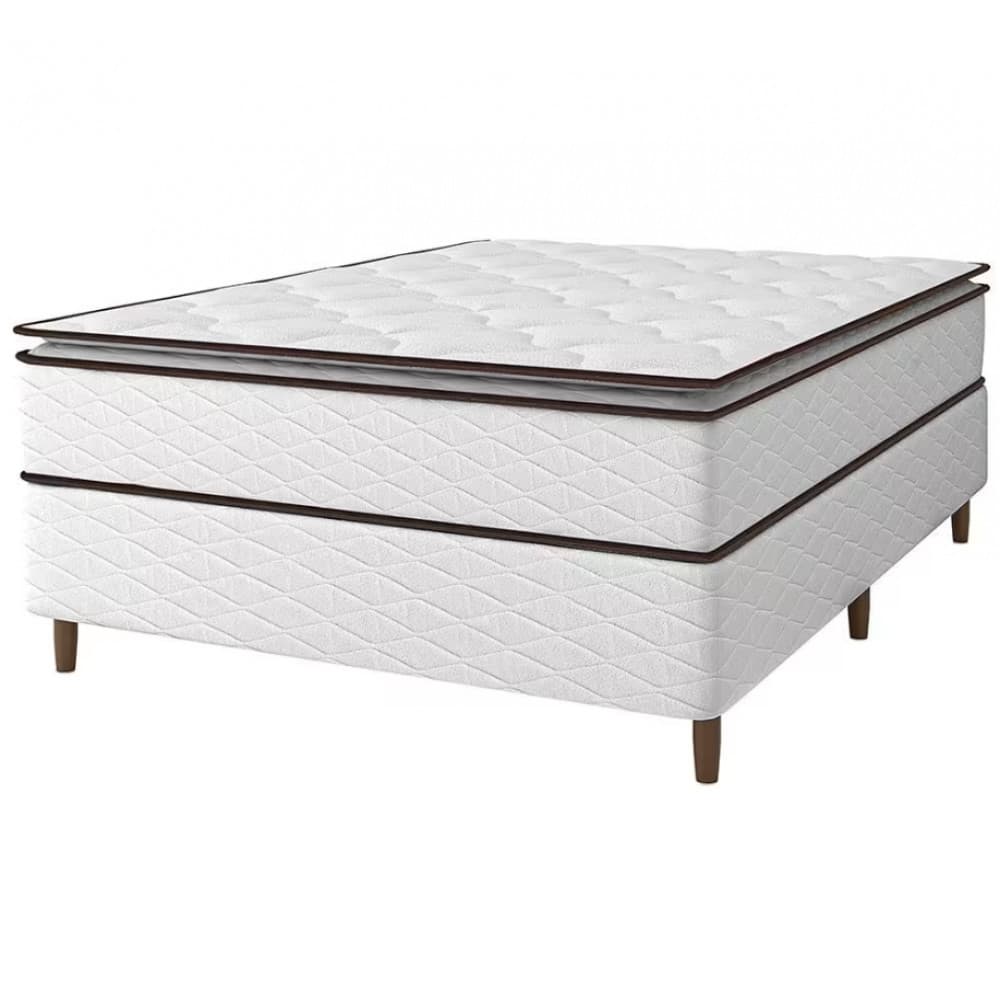 Cama Box de Casal New Itlia Molas Ensacadas e Pillow Top D26 63x138x188cm Umaflex