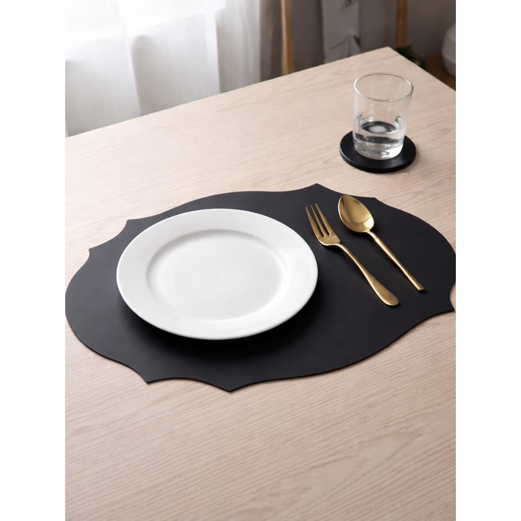 Kit 10 Jogo Americano Sousplat Kits 2 4 6 Unidade + Porta copos Costurado Premium couro para mesa