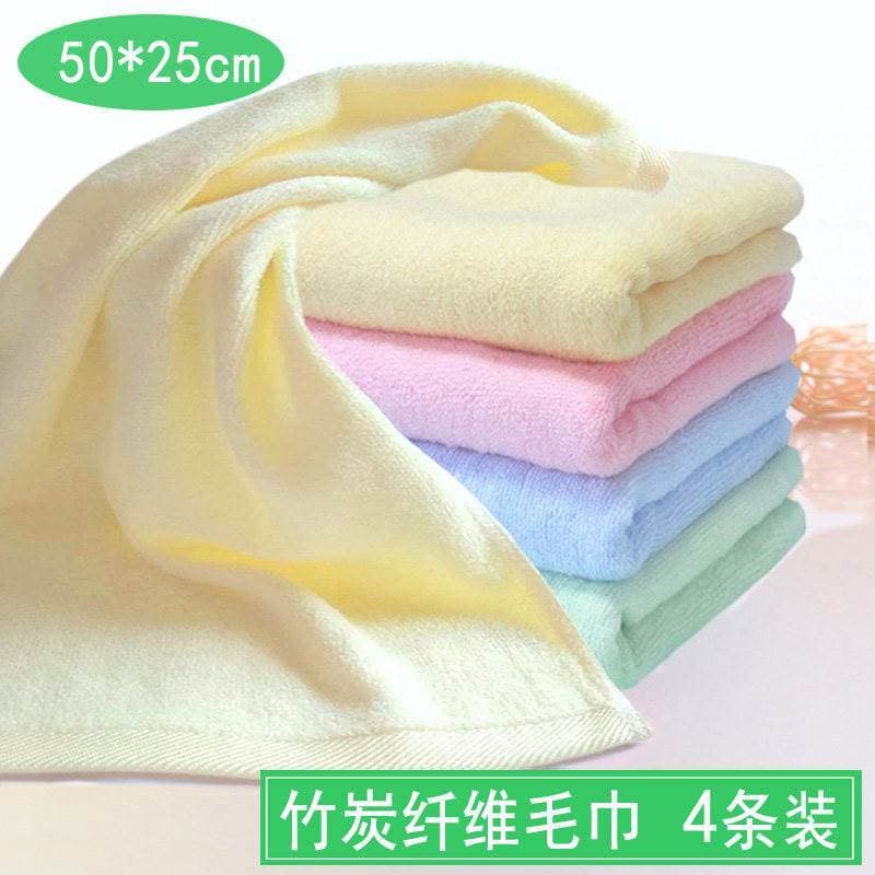 Toalha pequena de fibra de bambu para crianças, absorvente macio, retangular, para jardim de infância, estudante, carvão