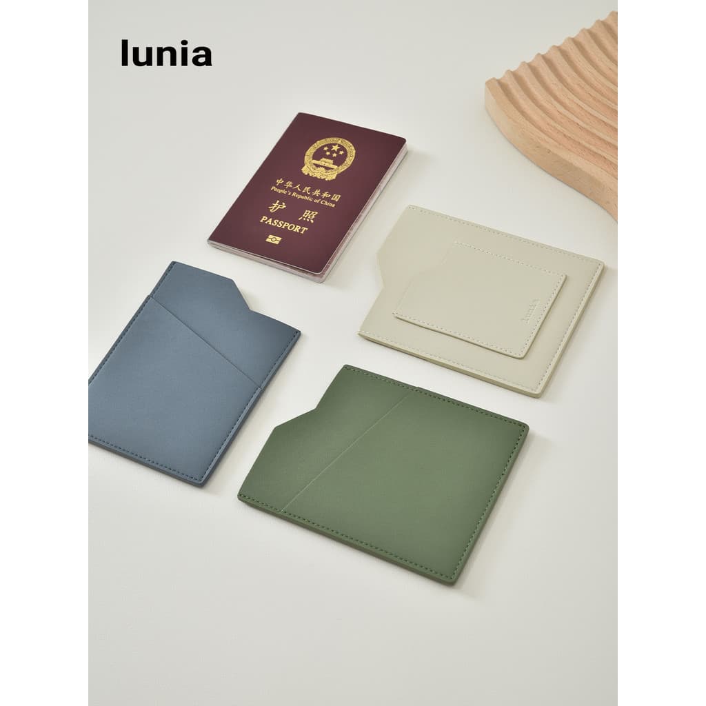 Lunia porta-passaporte chinês, masculino, feminino, leve, portátil, couro liso, viagem no exterior, estudo, porta-passap