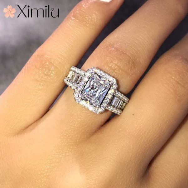 ❤ Anel de moda retangular Original, acessórios para festa de casamento e noivado